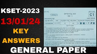 Paper 1 KEY ANSWERS  KSET 2023 [upl. by Margot]