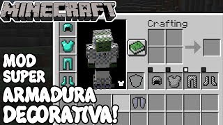 Minecraft 1122 MOD SUPER ARMADURA DECORATIVA Cosmetic Armor Mod Español [upl. by Eimaral]