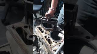 Best way to remove liner from Cummins NTA855 engine block with the help of puller [upl. by Desta]