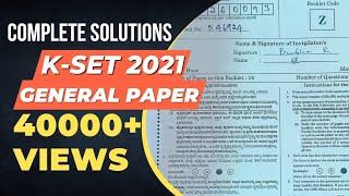 KSET 2021 Paper 1 Solutions  General paper  KLM Classes [upl. by Nilatak]