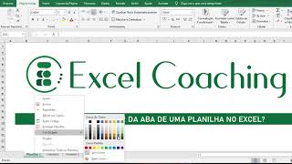 Como Alterar Cor das Abas no Excel  Curso Excel [upl. by Strenta]