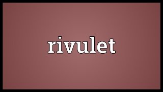 Rivulet Meaning [upl. by Eilerua392]