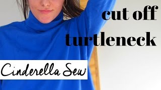 Cut off turtleneck  Change a turtle neck into a scoop neckline  Cut the neck off sweater [upl. by Alyled]