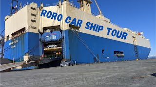 Roro Ship car vessel tour and walk around inside a Glovis roro ship car supply chain Felicity Ace [upl. by Cohen]