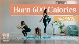 BURN 600 CALORIES with this 45minute cardio AT HOME workout No Equipment [upl. by Aidroc]