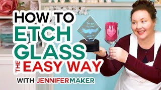 How to Etch Glass the Easy Way Armour Etch amp Vinyl Decals [upl. by Anuqahs32]