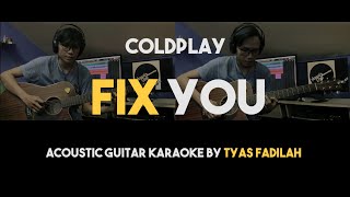 Acoustic Karaoke Fix You  Coldplay Guitar Version with Lyrics [upl. by Johnette]