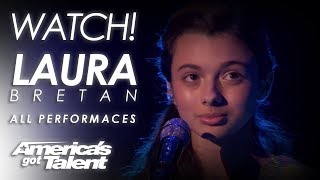 TOP Performer Laura Bretan  All Performances  Americas Got Talent [upl. by Enomes409]