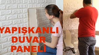 Yapışkanlı duvar paneli ile duvar kaplamakpratik ve kolay [upl. by Yelwah124]