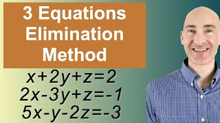 Solving Systems of 3 Equations Elimination [upl. by Aloek]