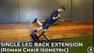 Single Leg Back Extension Roman Chair Isometric [upl. by Fredelia]