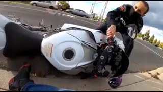 Cop KNOCKS Biker Off His Motorcycle  Bikes VS Cops 65 [upl. by Roy]