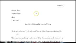 How to do an annotated bibliography MLA 8 [upl. by Aleakcim]