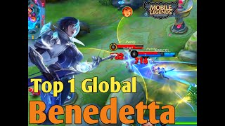 UNKILLABLE  Gameplay Top 1 Global Benedetta  Mobile Legends [upl. by Ymarej722]