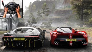 Lamborghini Centenario amp LaFerrari CONVOY  Forza Horizon 5  Steering Wheel Gameplay [upl. by Dorsey160]