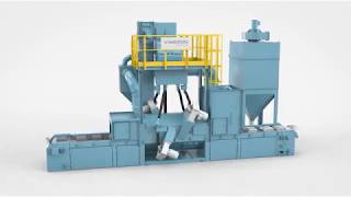 Wheelabrator LBS Mesh Belt Shot Blast Machine  EN [upl. by Heyra]