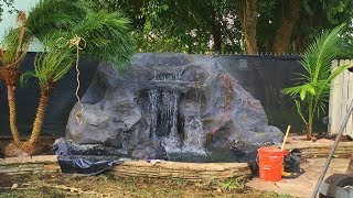 How to build an artificial stone waterfall from scratch PART I [upl. by Aynekal951]