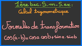 1ère bac Sex et Sm  Calcul trigonométrique chapitre complet [upl. by Acirretahs]