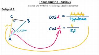 Kosinus – Strecken und Winkel berechnen Trigonometrie 3 Cosinus [upl. by Adnuahsal]