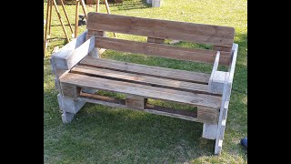 FAI DA TE Creare panchina con bancali pallet epal legno  Create bench with wooden epal pallets [upl. by Aronael]