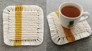 DIY POSAVASOS en MACRAME paso a paso PRINCIPIANTES  DIY Macrame Coasters [upl. by Atirak]