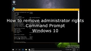 How to remove administrator rights Command Prompt Windows 10 [upl. by Celka130]