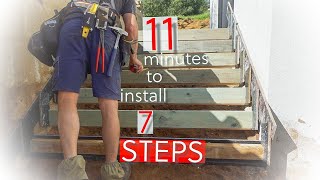 11 MINUTES TO INSTALL CONCRETE STAIRS BETWEEN WALLS [upl. by Aizahs721]