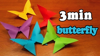 How To Make an Easy Origami Butterfly in 3 MINUTES [upl. by Dragoon]