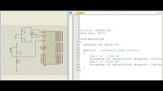 Embedded C programming  LED blinking  Microcontroller AT89S52 [upl. by Erina]