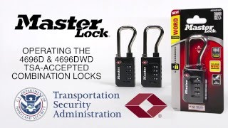 Operating the Master Lock 4696D and 4696DWD TSAAccepted Combination Luggage Locks [upl. by Lairbag]