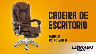 Cadeira para escritório  Lenharo Mega Store  Modelo YO RC 809 9 Marrom [upl. by Lindsey]