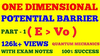 POTENTIAL BARRIER  ONE DIMENSIONAL POTENTIAL BARRIER  PART  1  QUANTUM MECHANICS  WITH NOTES [upl. by Pantia696]