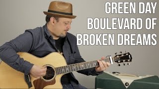 Green Day Boulevard of Broken Dreams Easy Acoustic Guitar Lesson  Tutorial [upl. by Andris]