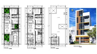 Planos de pequeña vivienda Multifamiliar de 6m X 15m [upl. by Sehcaep]