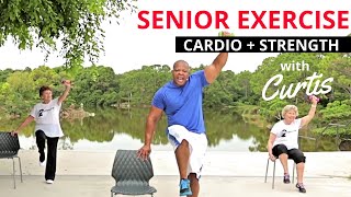 Senior fitness STRENGTH TRAINING  CARDIO CORE exercises for seniors  Balance workout for seniors [upl. by Cynarra]