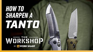 How to Sharpen a Tanto Knife  Workshop Ep 14 [upl. by Oyam951]