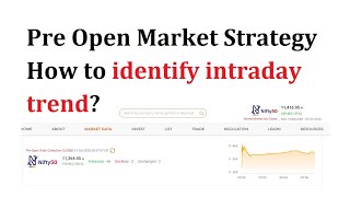 Pre Open Market Strategy  How to identify intraday trend [upl. by Eileek]