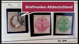 Briefmarken wertvoll Briefmarken Schatzsuche in einem Auswahlheft Altdeutschland [upl. by Dylane]