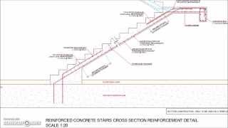 Reinforced Concrete Stairs Cross Section Reinforcement Detail [upl. by Denton]