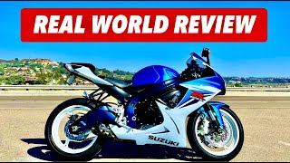 Suzuki GSXR 600 Real World Road Review Sound Acceleration Handling 20112020 [upl. by Nalloh]