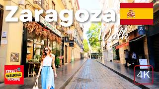 Zaragoza Spain Walking Tour 🇪🇸 4K City Walk [upl. by Procora]