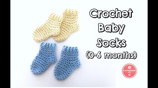 How to Crochet Baby Socks 06 months [upl. by Nicky]