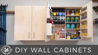 DIY Wall Cabinets with 5 Storage Options  Shop Organization [upl. by Yednarb]