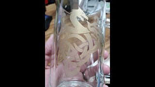 Glass Etching with color [upl. by Sgninnej]