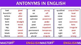 Learn 200 Common Antonyms Words in English to Expand your Vocabulary [upl. by Eeresed]