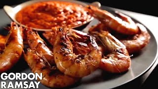 Sweet Pepper Sauce with Grilled Prawns  Gordon Ramsay [upl. by Ylecara681]