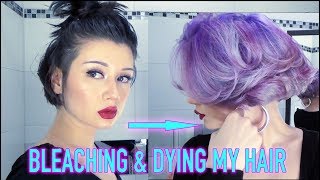 BLEACHING amp DYING MY HAIR PURPLE DIY quotMASTERCLASSquot [upl. by Eaver]