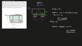 83 Determing if a mine car will move due to friction against pulling force amp find its normal force [upl. by Dean122]