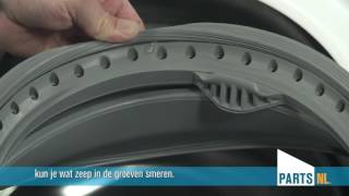 Deurrubber vervangen van wasmachine PartsNL uitleg [upl. by Hodess526]