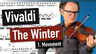 A Vivaldi  Winter 1 Movement  The Four Seasons  violin sheet music  piano accompaniment [upl. by Sawyor]